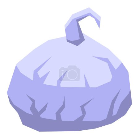 Vector graphic of a stylized purple pumpkin with a playful design, perfect for halloween themes