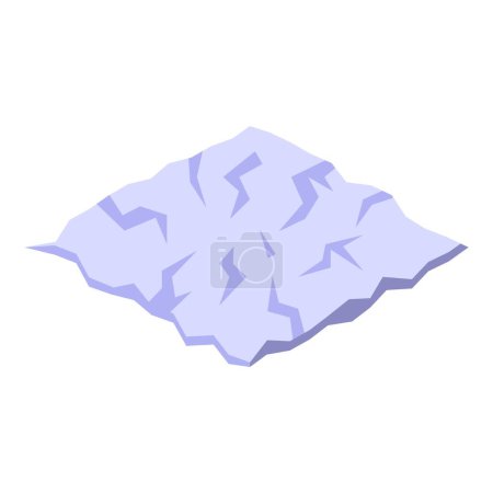 Digital illustration of a crumpled purple paper ball, isolated on white background with texture. Environmental concern about recycling, trash, and waste disposal concept