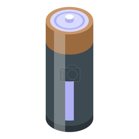 Detailed and high resolution isometric aa battery vector illustration for electronic devices and power supply