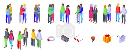 Soulmate vector. A group of people are hugging and holding hands. There are many different people in the group, some are wearing glasses and some are wearing a ring. There is a house in the background