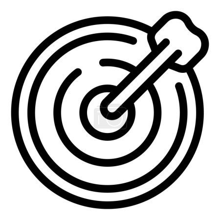 Illustration for Goal achievement coaching icon outline vector. Self confidence building. Successful target accomplishment - Royalty Free Image
