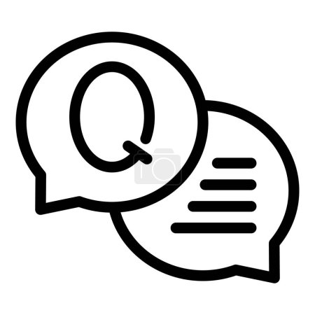 Common support questions icon outline vector. FAQ portal. Digital customer assistance chat
