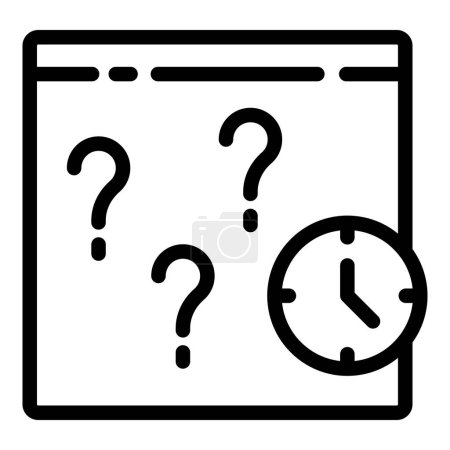 Frequently asked issues icon outline vector. Problem solving website section. Express FAQ support