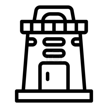 Ilustración de Iceland tower heritage icon outline vector. Norse architecture. Famous Nordic symbol - Imagen libre de derechos