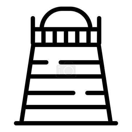 Iceland lighthouse icon outline vector. Coast building. Sea watching tower