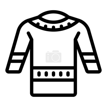 Nordic warm clothes icon outline vector. Iceland clothing. Traditional Norse sweater fashion