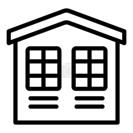 Iceland property icon outline vector. Nordic house. Traditional village building