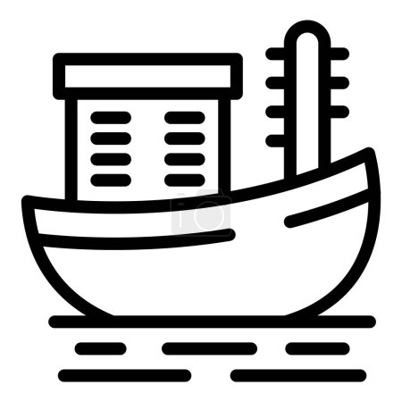 Illustration for Iceland boat tour icon outline vector. Nordic cruise. Discover polar island - Royalty Free Image
