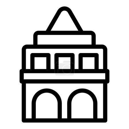 Illustration for Saint Petersburg house icon outline vector. Imperial architecture. City sightseeing landmarks - Royalty Free Image
