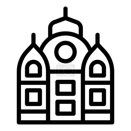 Russian royal family palace icon outline vector. Saint Petersburg impressive building. Historical city attraction