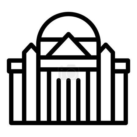 Kazan Cathedral icon outline vector. Saint Petersburg religious heritage. Famous church building