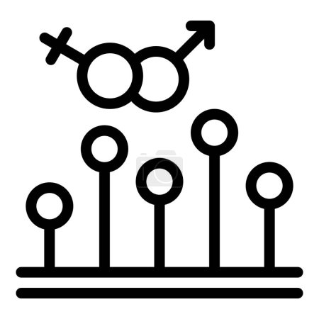 Konzeptionelle Gleichberechtigung mit männlichen und weiblichen Symbolen zur Förderung von Ausgewogenheit, Vielfalt, Inklusion und Empowerment