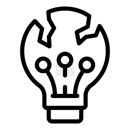 Startup idea failure icon outline vector. New project crisis. Business plan breakdown