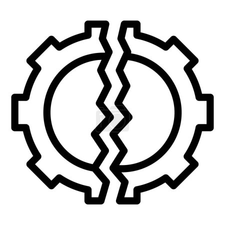 Disrupted startup project icon outline vector. Business collapse. Development crisis problem