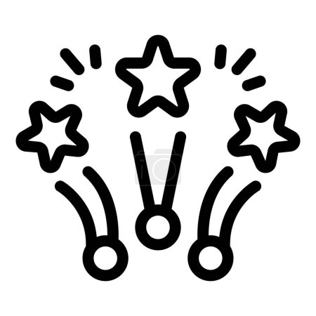 Ilustración de Ilustración vectorial del icono de las estrellas de la celebración en el diseño minimalista de arte de línea en blanco y negro. Perfecto para la decoración gráfica de felicitación y celebración - Imagen libre de derechos