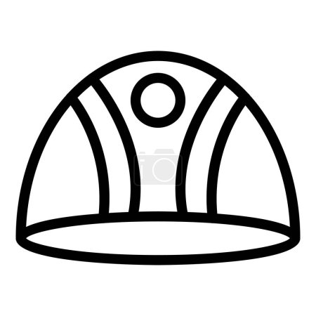 Ilustración de Dibujo simple en blanco y negro de un casco de seguridad, perfecto para iconos o material de instrucción - Imagen libre de derechos