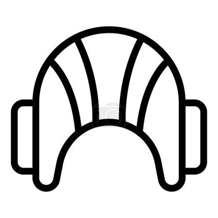 Black and white vector illustration of headphones in a clean line art style