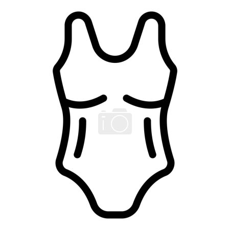 Simple black and white illustration of a women onepiece swimsuit, suitable for various designs