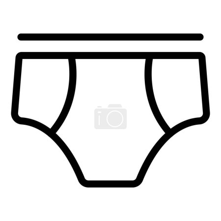 Illustration for Minimalistic and modern men underwear icon design with simple line drawing and editable strokes for web, mobile, and app interface - Royalty Free Image