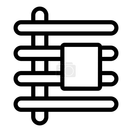 Vereinfachte Darstellung von Schnürsenkeln mit einem zentralen quadratischen Knoten auf weißem Hintergrund