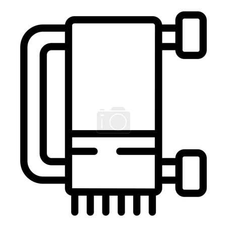 Simplified vector illustration of a graphics processing unit in line art style