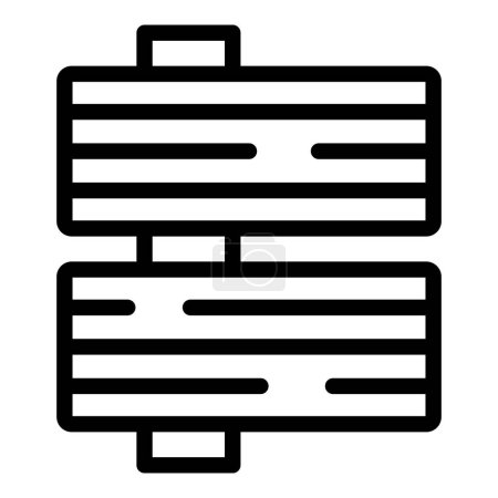 Ein hölzernes Wegweiser-Vektorsymbol mit schwarz-weißen Richtungssymbolen auf einem leeren, isolierten Cliparts, perfekt für Navigation und Wegfindung im Reise- und Grafikdesign
