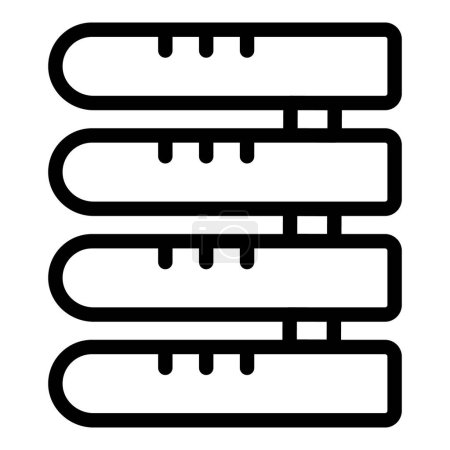 Schwarz-weißes Symbol für Server-Racks für Rechenzentren und Netzwerkthemen