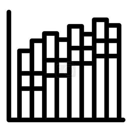 Vektorsilhouetten-Symbol des Diagramms für das städtische Wachstum mit der Skyline der Stadt im Hintergrund, die die Expansion und Entwicklung des Immobiliengeschäfts und der wirtschaftlichen Urbanisierung repräsentiert