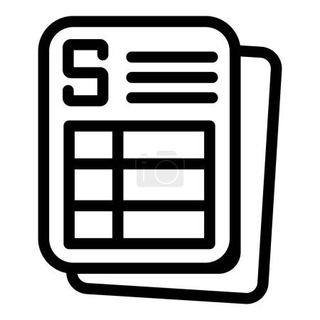 Icono gráfico representación de un periódico en blanco y negro con detalles claros