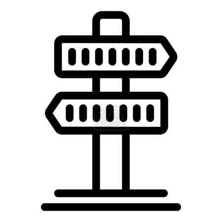 Vektorillustration eines leeren Wegweisersymbols mit mehreren schwarz-weißen Schildern. Pfeile. Und Symbole. Isoliert auf weißem Hintergrund, perfekt für die Spurensuche. Navigation
