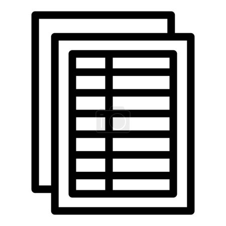 Simplistic line drawing of stacked paper documents, ideal for use in officerelated themes