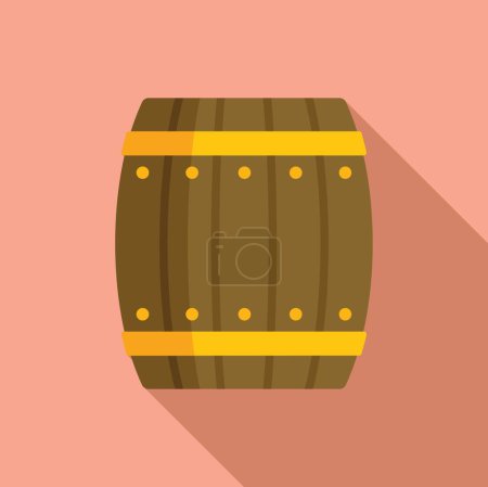 Flat design vector of a classic wooden barrel, ideal for icons and decorations