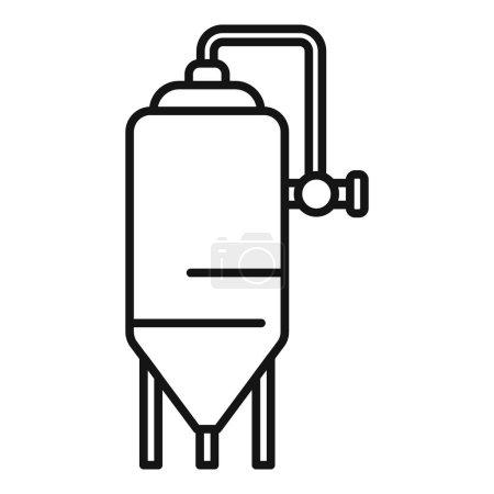 Vector icon featuring a simplistic outline of a fermentation vessel used in industrial processes