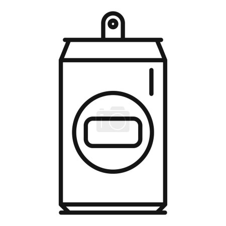 Ilustración vectorial monocromática de una simple lata de pintura en aerosol, ideal para iconos y diseños