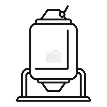 Arte de línea en blanco y negro de una lata de pintura en aerosol, adecuada para iconos y elementos de diseño