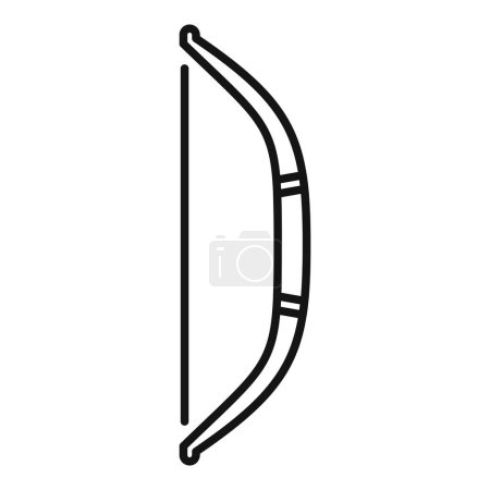 Simple line drawing of a traditional archery bow, isolated on white, suitable for icons or logos