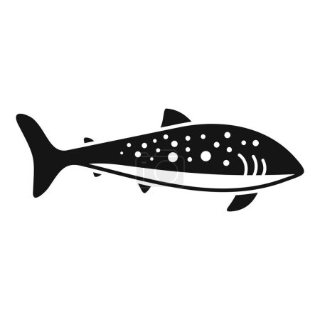 Schwarz-weiße Darstellung eines Fisches mit Flecken, geeignet für verschiedene Designs