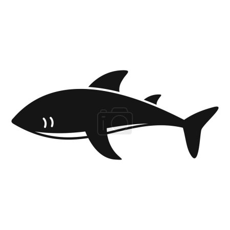 Téléchargez les illustrations : Silhouette noire d'un requin, idéale pour les logos, les icônes et les dessins marins - en licence libre de droit