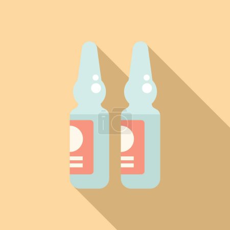 Flat design vector of two nasal spray bottles with shadow, on a beige background