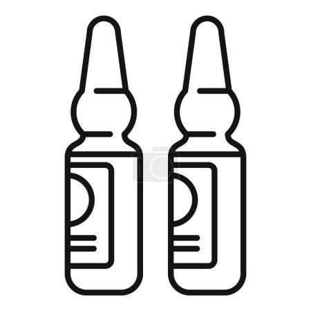 Téléchargez les illustrations : Art en ligne noir et blanc de deux récipients pulvérisateurs nasaux pour éléments de conception médicale - en licence libre de droit
