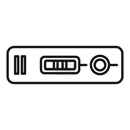 Téléchargez les illustrations : Vector illustration of a usb flash drive icon in outline style, isolated on white - en licence libre de droit