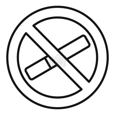 Simple line art illustration of a no smoking symbol, easy to use for public health messages