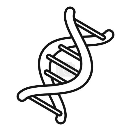 Detaillierte Schwarz-Weiß-Vektorillustration eines Doppelhelix-Dna-Strangs, der die molekulare Struktur und genetische Zusammensetzung darstellt, geeignet für biologische, genetische und medizinische Forschungskonzepte