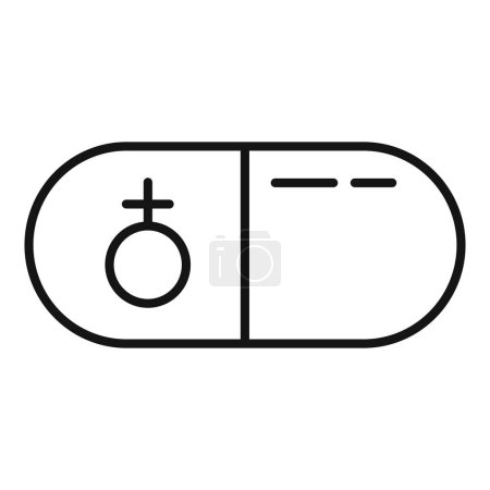 Illustration for Vector illustration of a capsule pill with a gender equality symbol engraved on it - Royalty Free Image