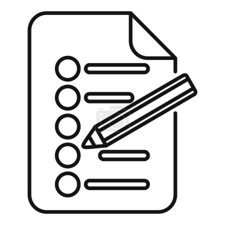 Black and white line art of a checklist icon with a pencil, symbolizing organization and planning