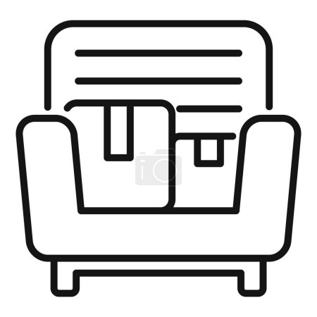 Imagen vectorial de un sillón contemporáneo en un estilo de arte de línea limpia