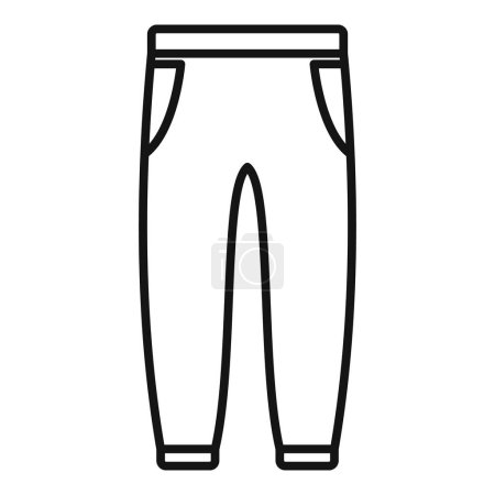 Schwarz-weiße Linienkunst einer einfachen Hosen-Ikone für verschiedene Designprojekte