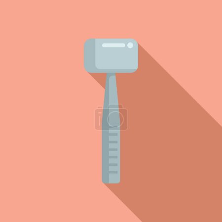 Minimalist vector graphic of a hammer with a pastel background, suitable for instructional designs