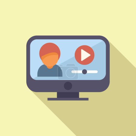 Stilisierte Ikone eines Videobloggers mit Play-Taste, ideal für Konzepte digitaler Inhalte