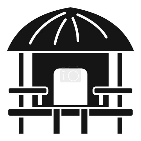 Icône vectorielle d'une structure de gazebo simple pour les thèmes de parc et de jardin